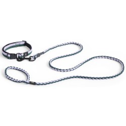 Dog leash braided - lavender and green - HAY