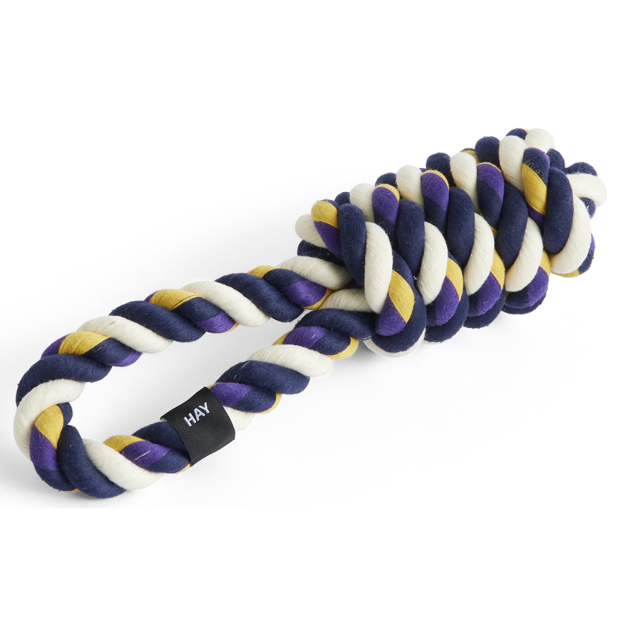 Dog rope toy - blue, purple and ochre - HAY