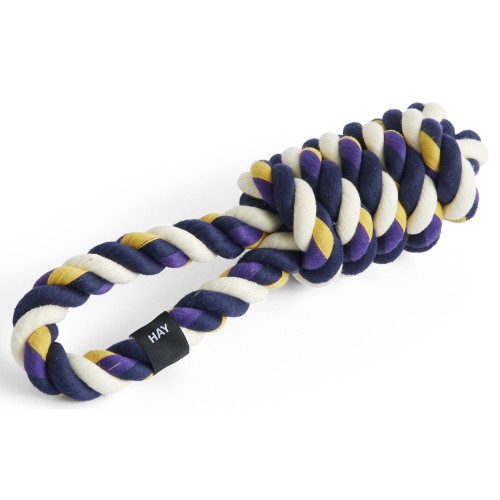 Dog rope toy - blue, purple and ochre - HAY