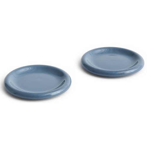 Set de 2 assiettes Barro Ø18 cm - Bleu foncé - HAY