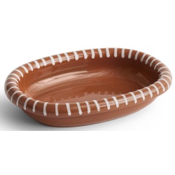 Oval dish Barro S - Natural with stripes - HAY