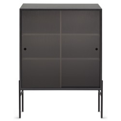 Hifive glass cabinet L75 x H102 cm - black oak - Northern