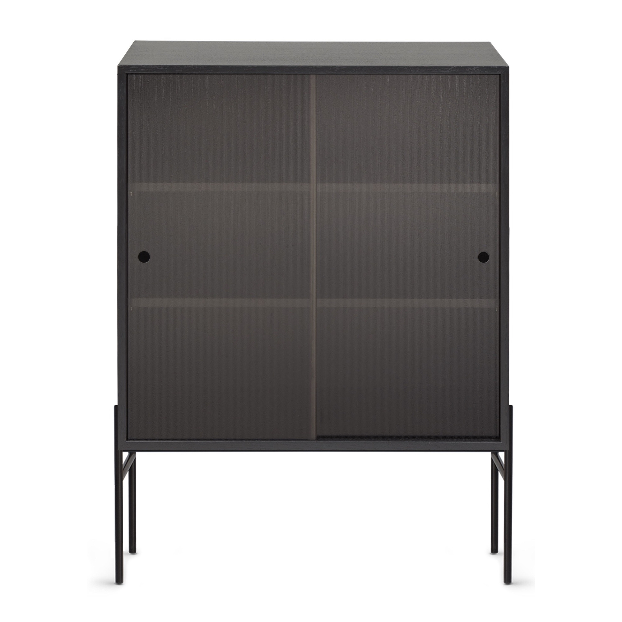 Hifive glass cabinet L75 x H102 cm - black oak - Northern