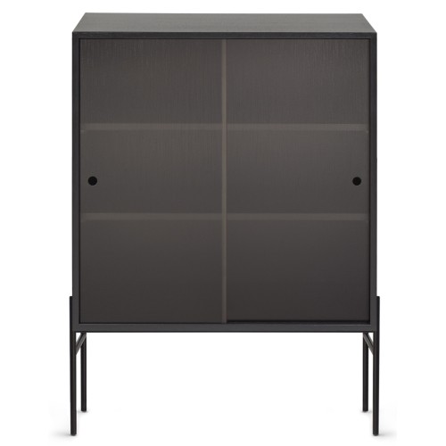 Hifive glass cabinet L75 x H102 cm - black oak - Northern