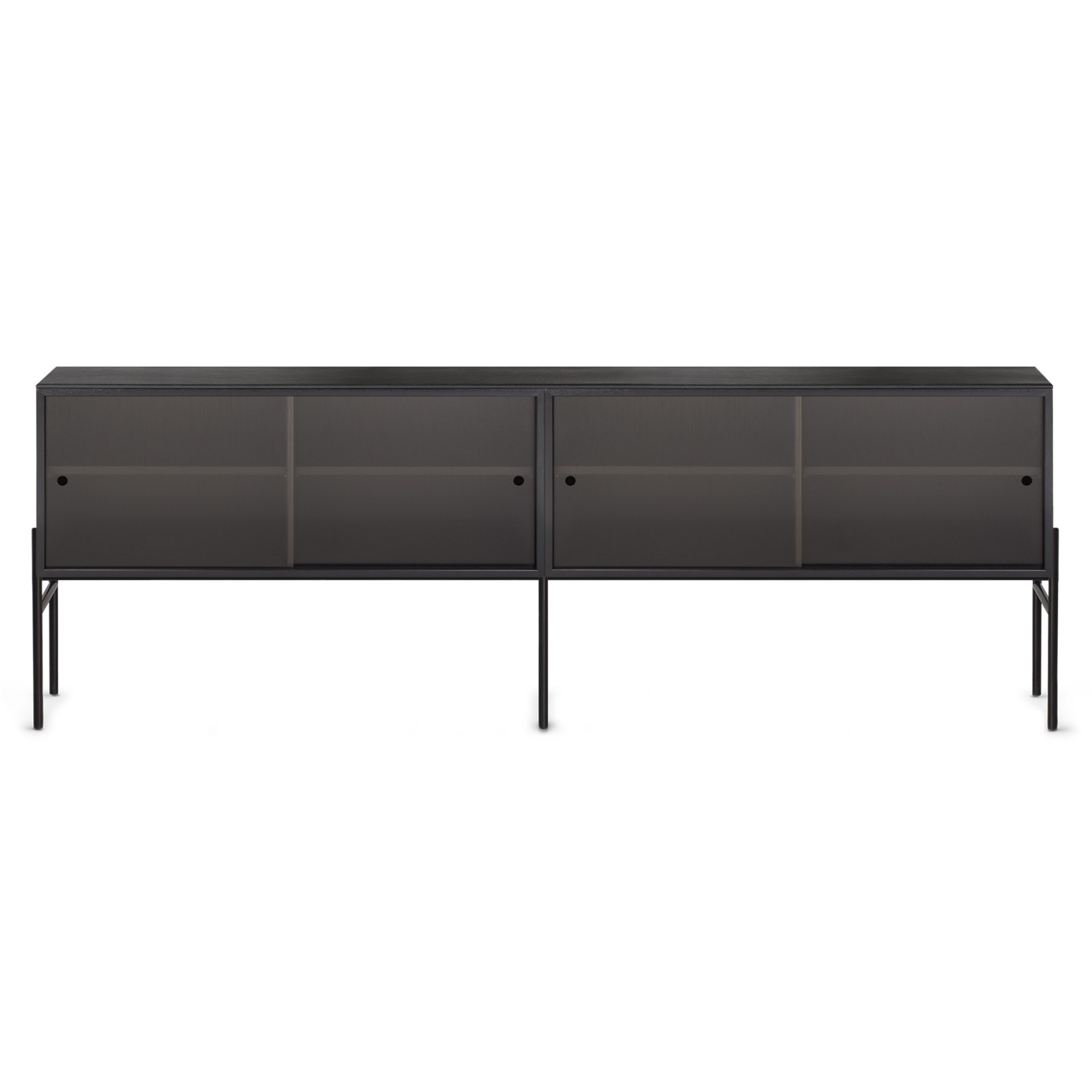 Hifive buffet en verre L200 x H65 cm - chêne noir - Northern