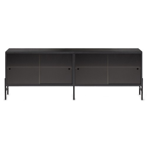 Hifive buffet en verre L150 x H52 cm - chêne noir - Northern