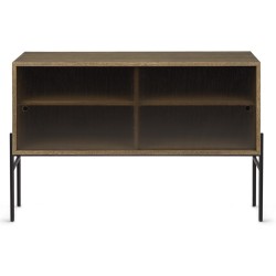 Hifive buffet en verre L100 x H65 cm - chêne fumé - Northern