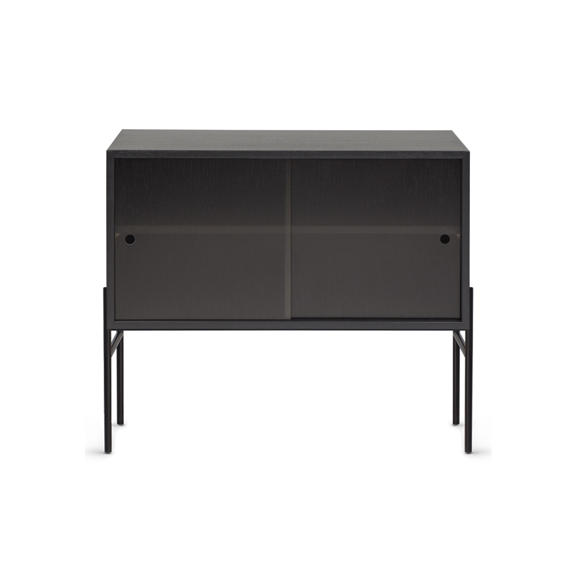 Hifive buffet en verre L75 x H65 cm - chêne noir - Northern