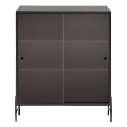 Hifive glass cabinet L75 x H89 cm - black oak - Northern