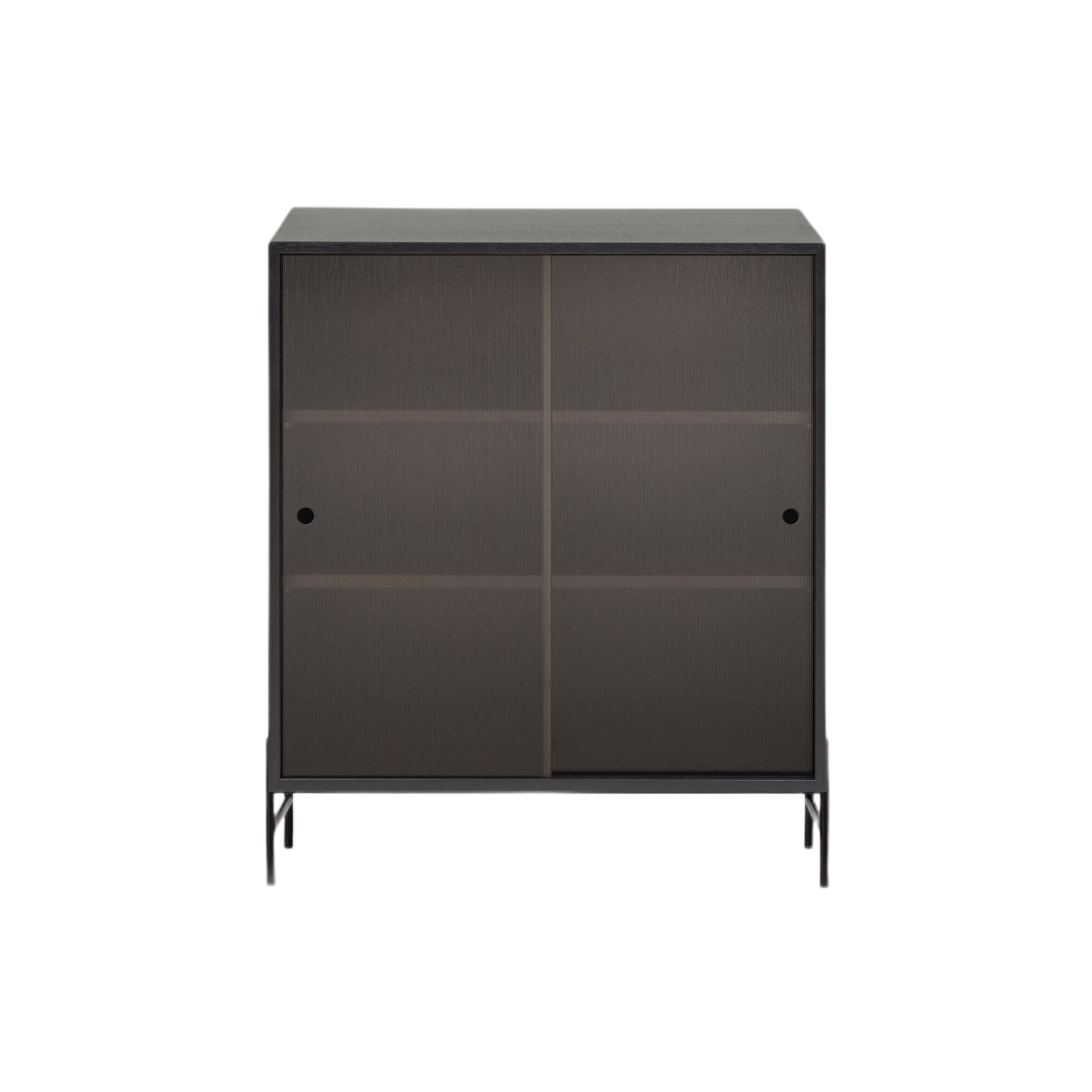 Hifive glass cabinet L75 x H89 cm - black oak - Northern