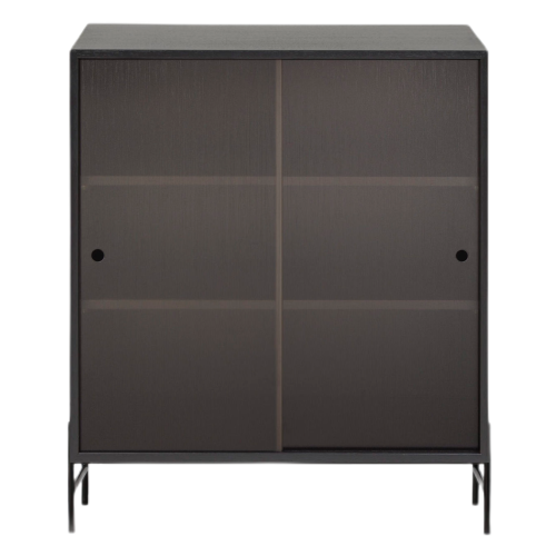 Hifive glass cabinet L75 x H89 cm - black oak - Northern