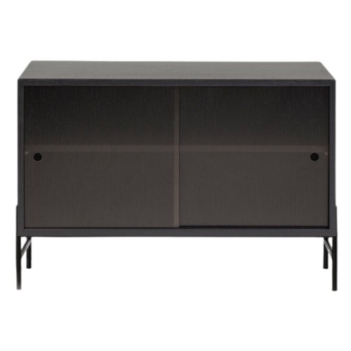 Hifive buffet en verre L75 x H52 cm - chêne noir - Northern