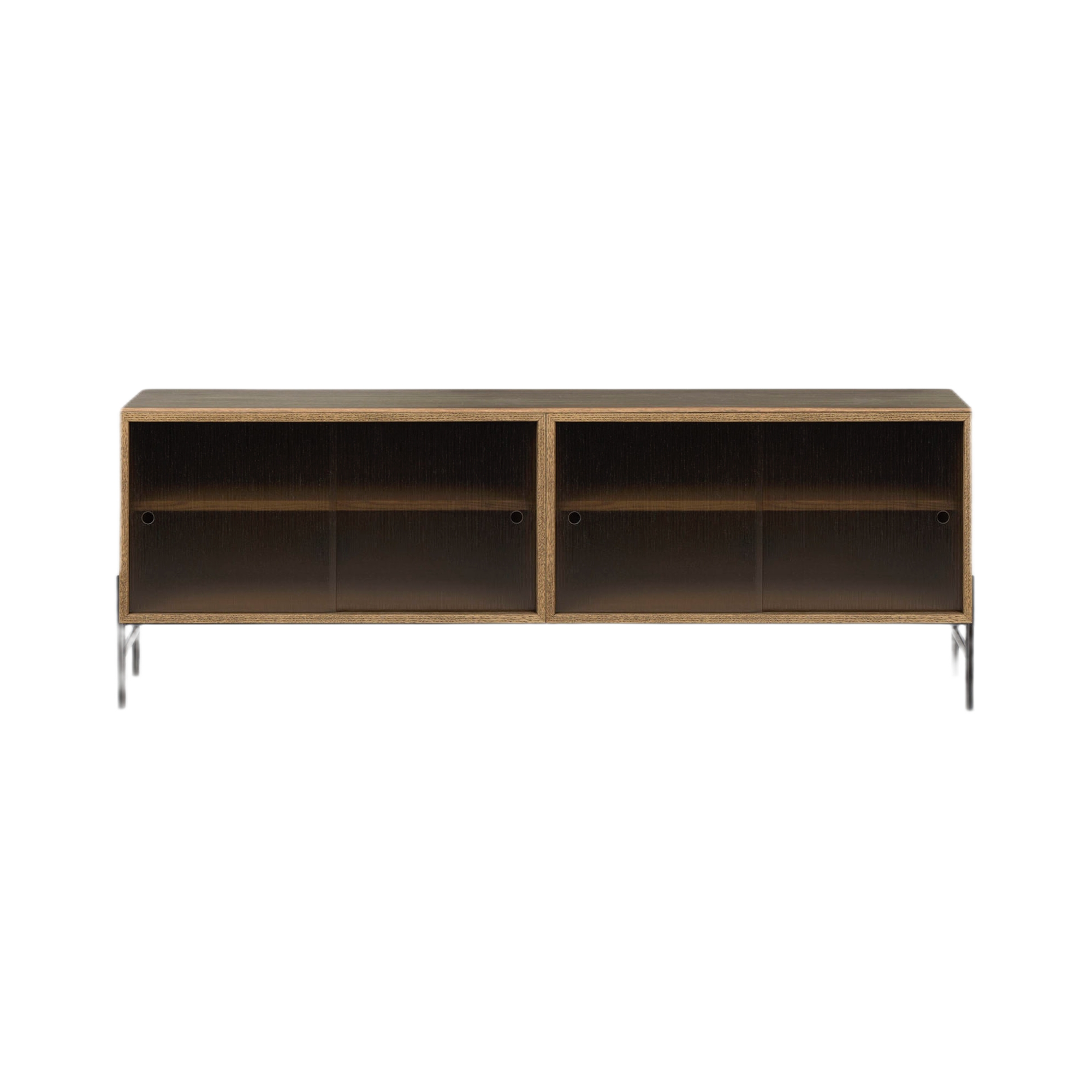 Hifive buffet en verre L150 x H52 cm - chêne fumé - Northern