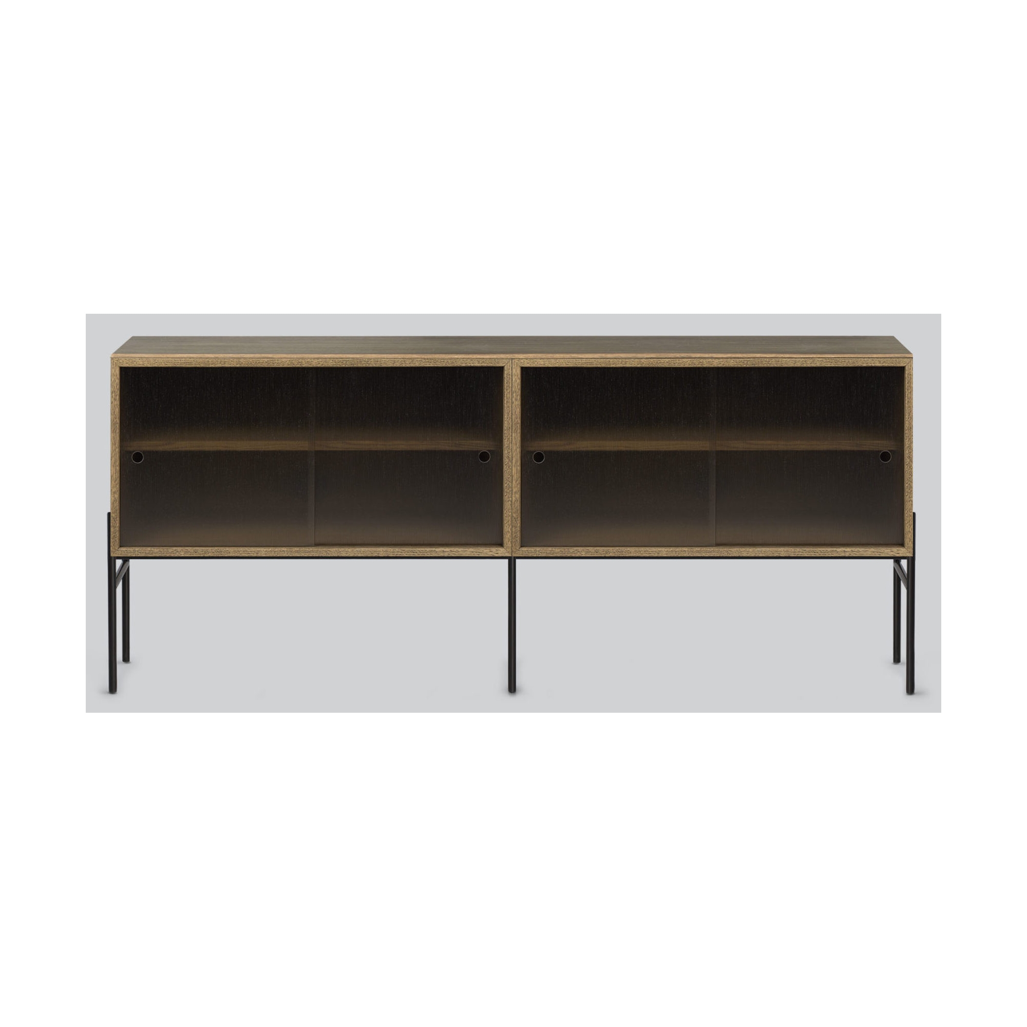 Hifive buffet en verre L150 x H65 cm - chêne fumé - Northern