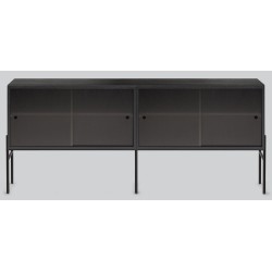 Hifive glass storage system L150 x H65 cm - black oak - Northern