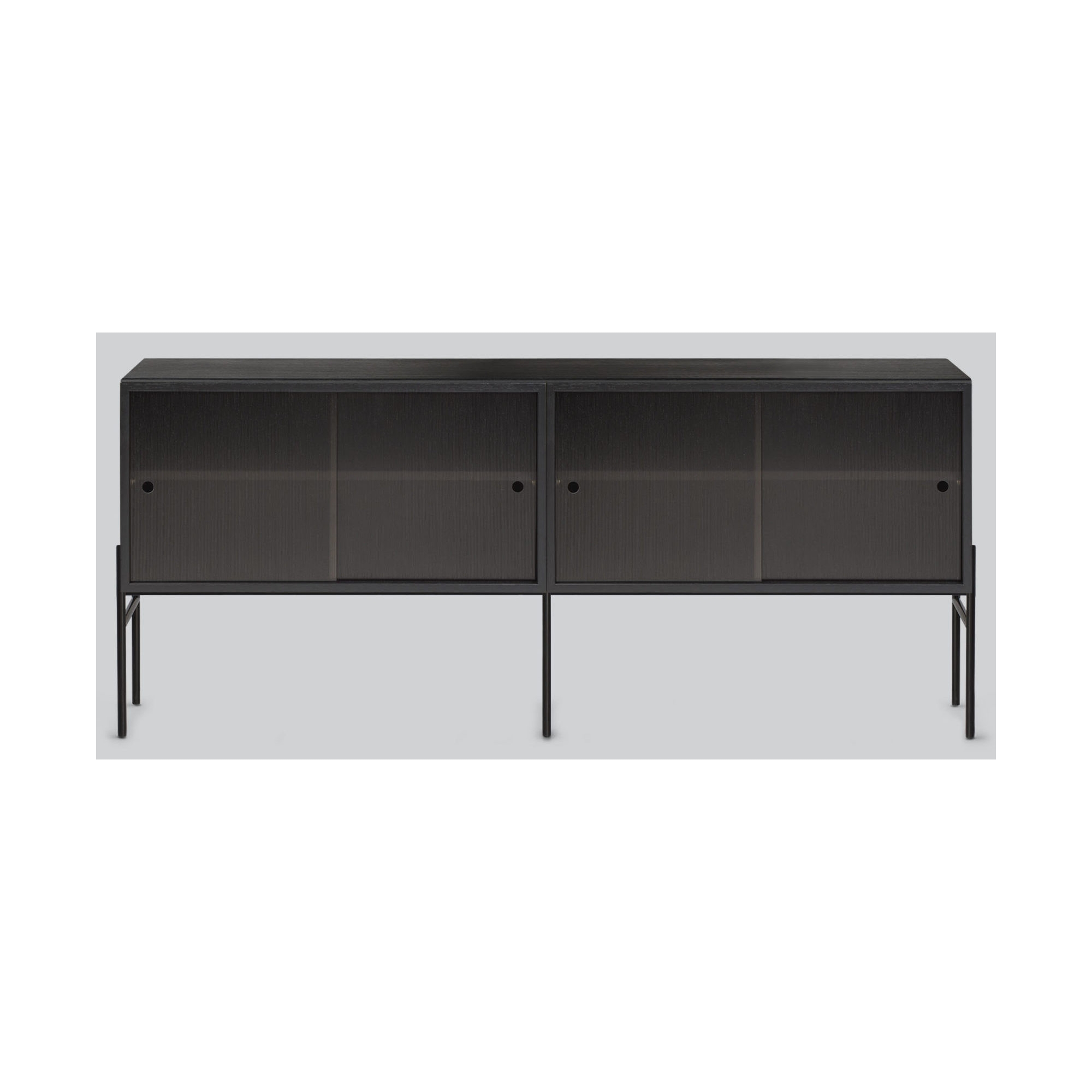 Hifive glass storage system L150 x H65 cm - black oak - Northern