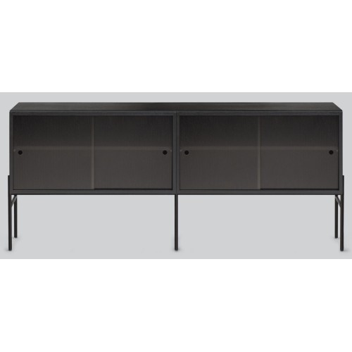 Hifive buffet en verre L150 x H65 cm - chêne noir - Northern