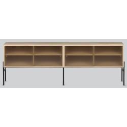 Hifive buffet en verre L200 x H65 cm - chêne clair - Northern