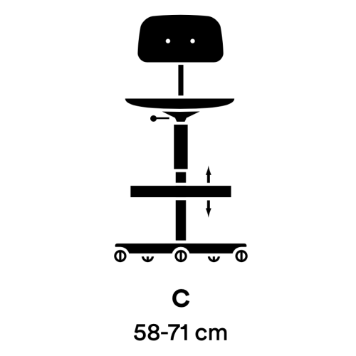 chaise Kevi 2533 – assise tapissée – H58-71cm (C) - Montana