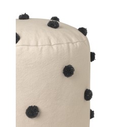 Sand / black - Dot tufted pouf - Ferm Living