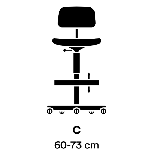 Chaise Kevi 2534u – entièrement rembourrée / repose-pied poli – H60-73cm (C) - Montana