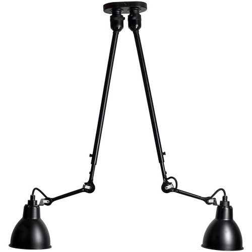 black / round black - Gras 302 double - ceiling lamp - DCW éditions