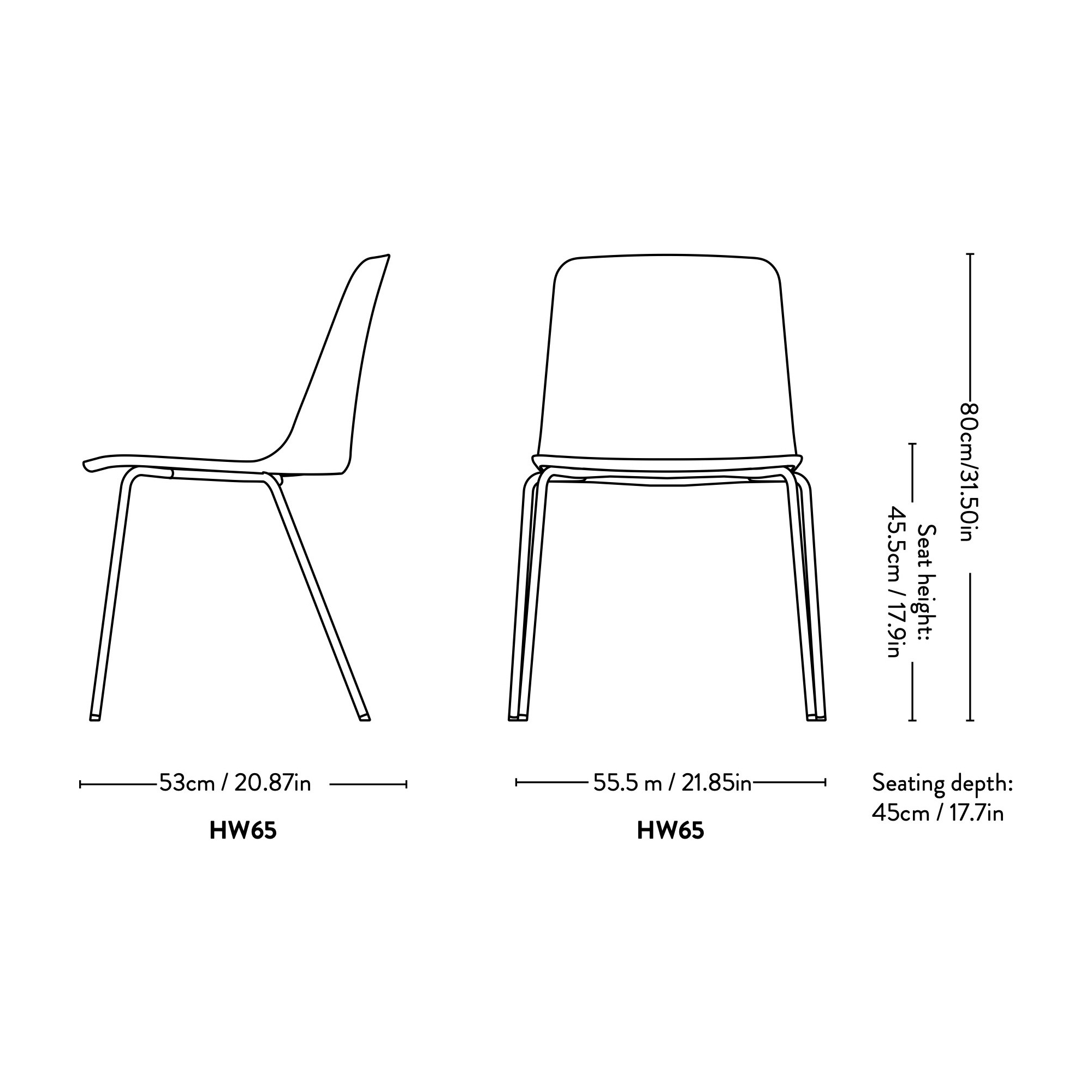 Rely Chair HW65 (Without seat cushion) - &Tradition