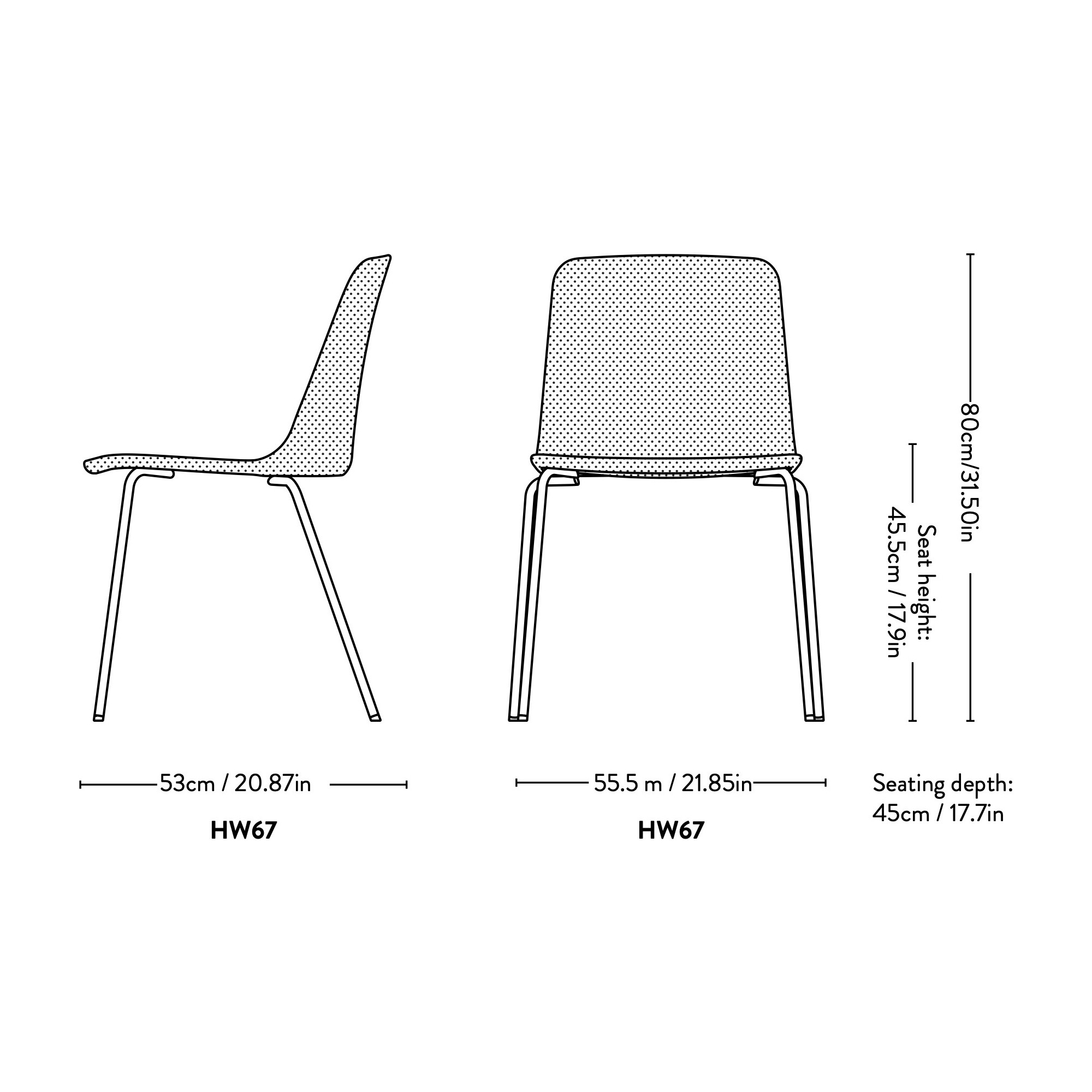 Rely chair HW67 (Without seat cushion) - &Tradition