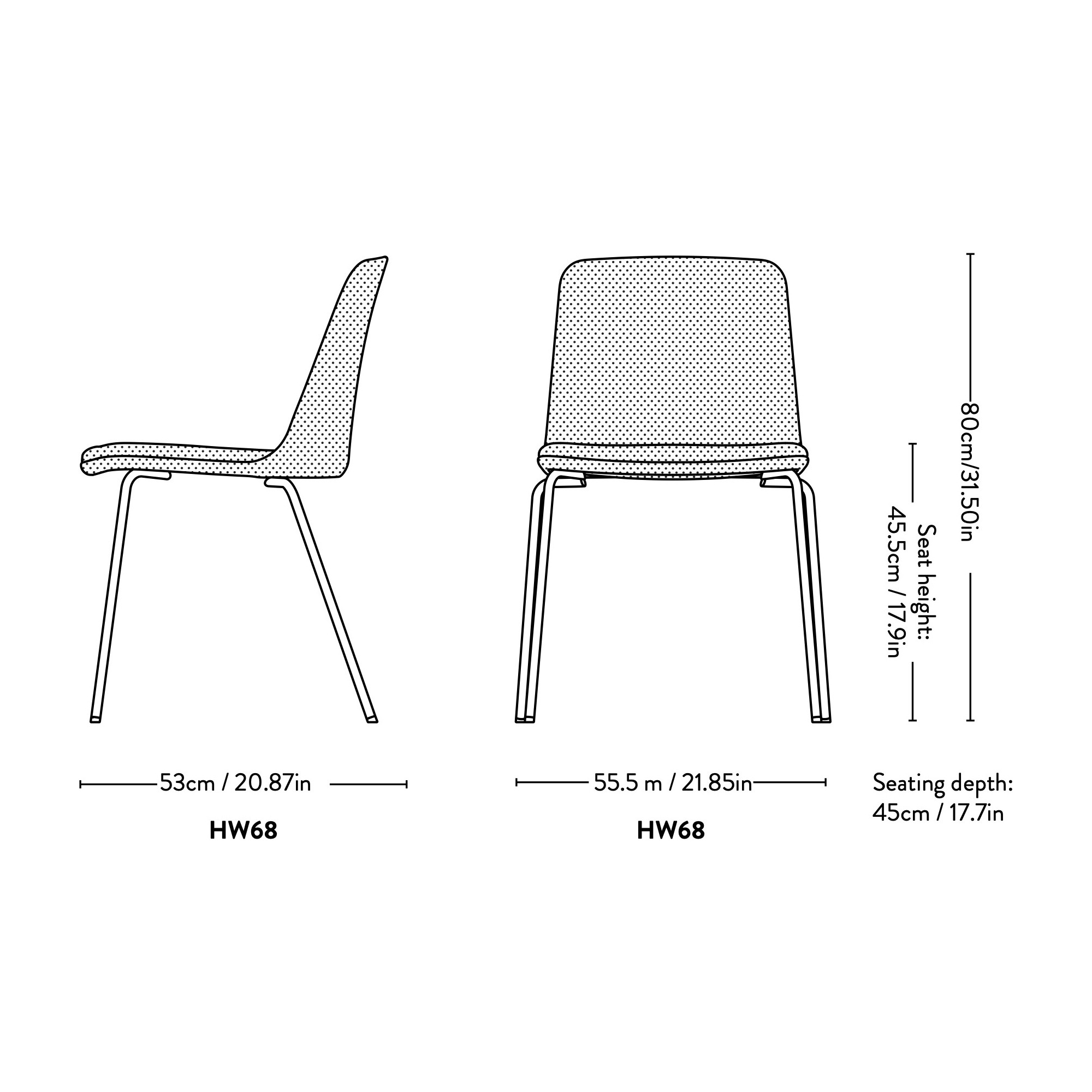 Rely chair HW68 / HW69 (With seat cushion) - &Tradition