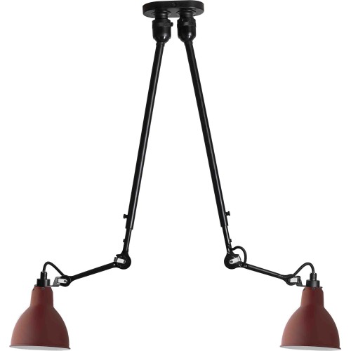 black / round red - Gras 302 double - ceiling lamp - DCW éditions