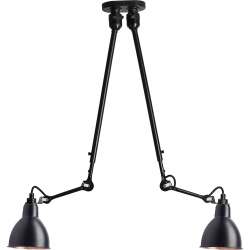 black / round black, copper inside - Gras 302 double - ceiling lamp - DCW éditions