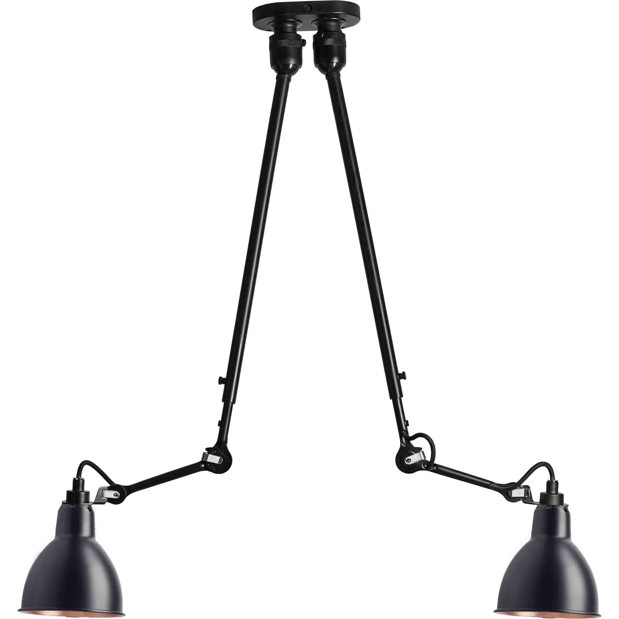 noir / rond noir, intérieur cuivre - Gras 302 double - suspension - DCW éditions