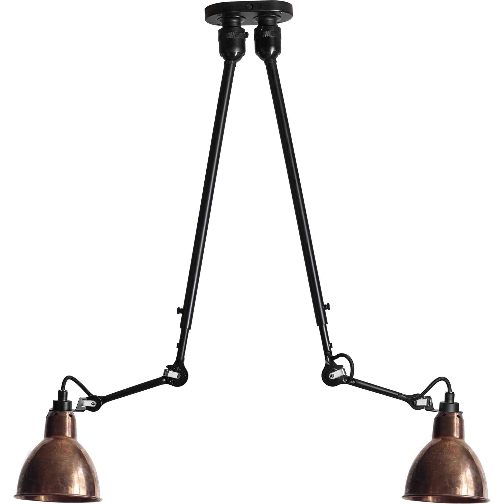 black / round raw copper - Gras 302 double - ceiling lamp - DCW éditions