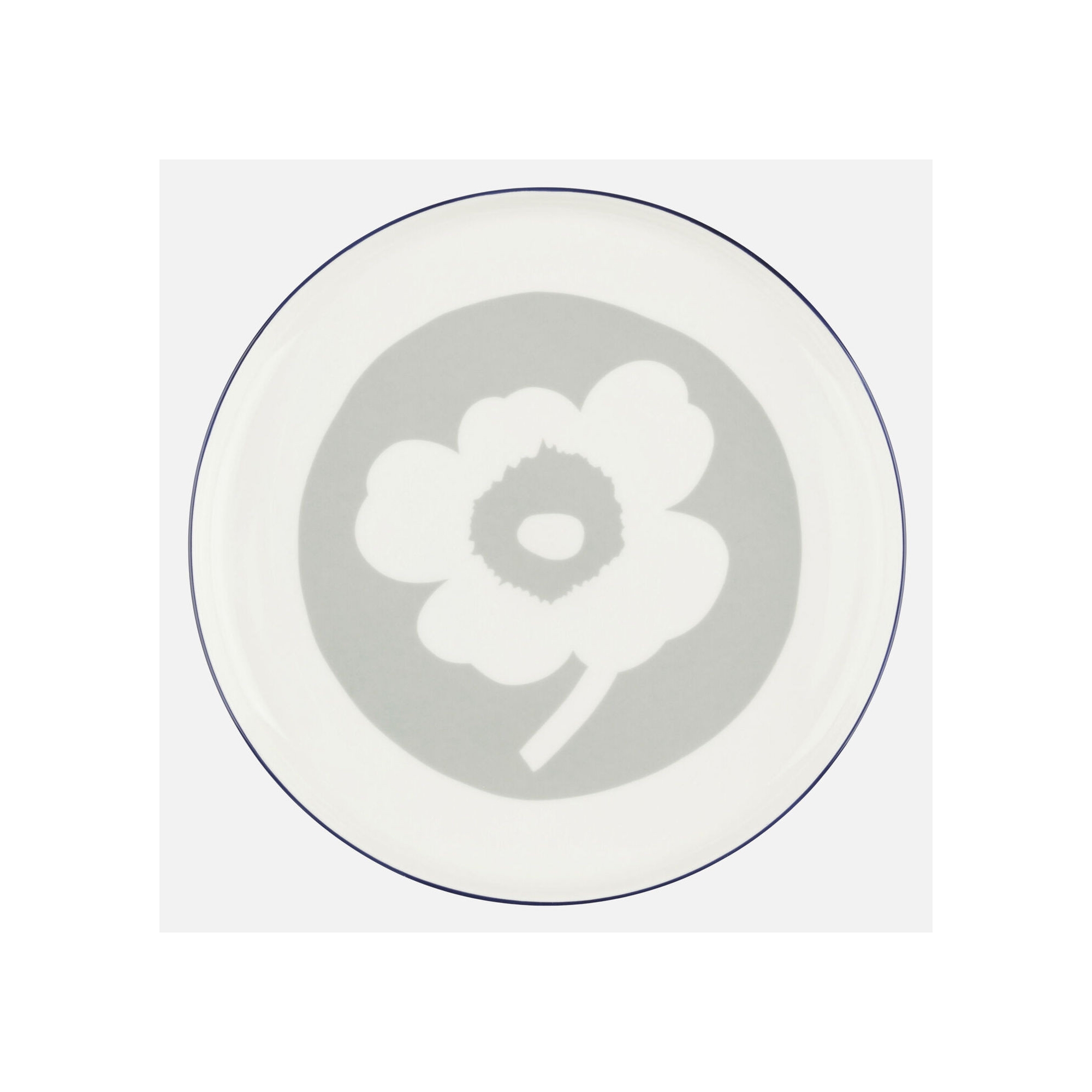 Unikko 195 plate 25cm (one white flower) - Marimekko