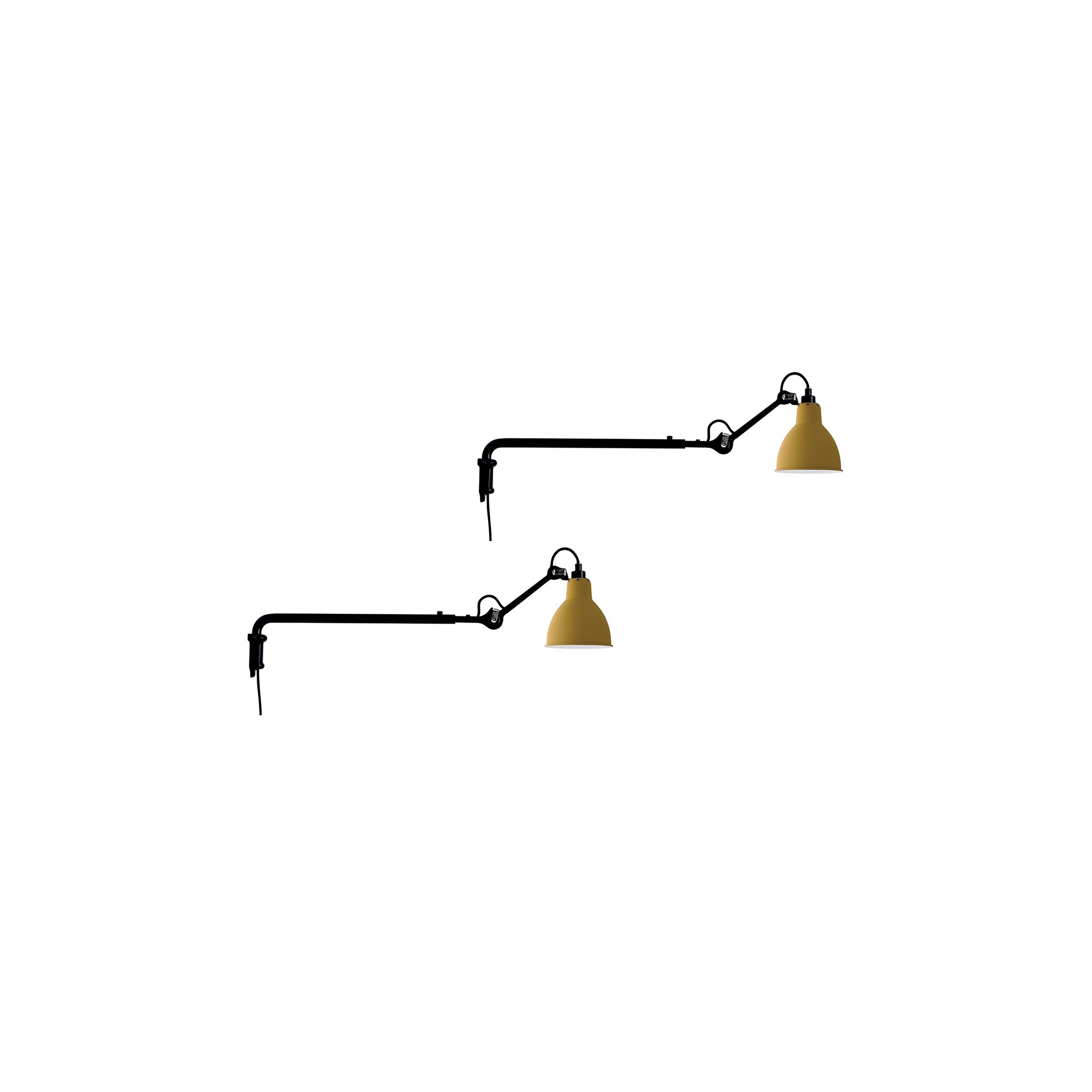 black / round yellow - Gras 203 - wall lamps Duo Pack - DCW éditions