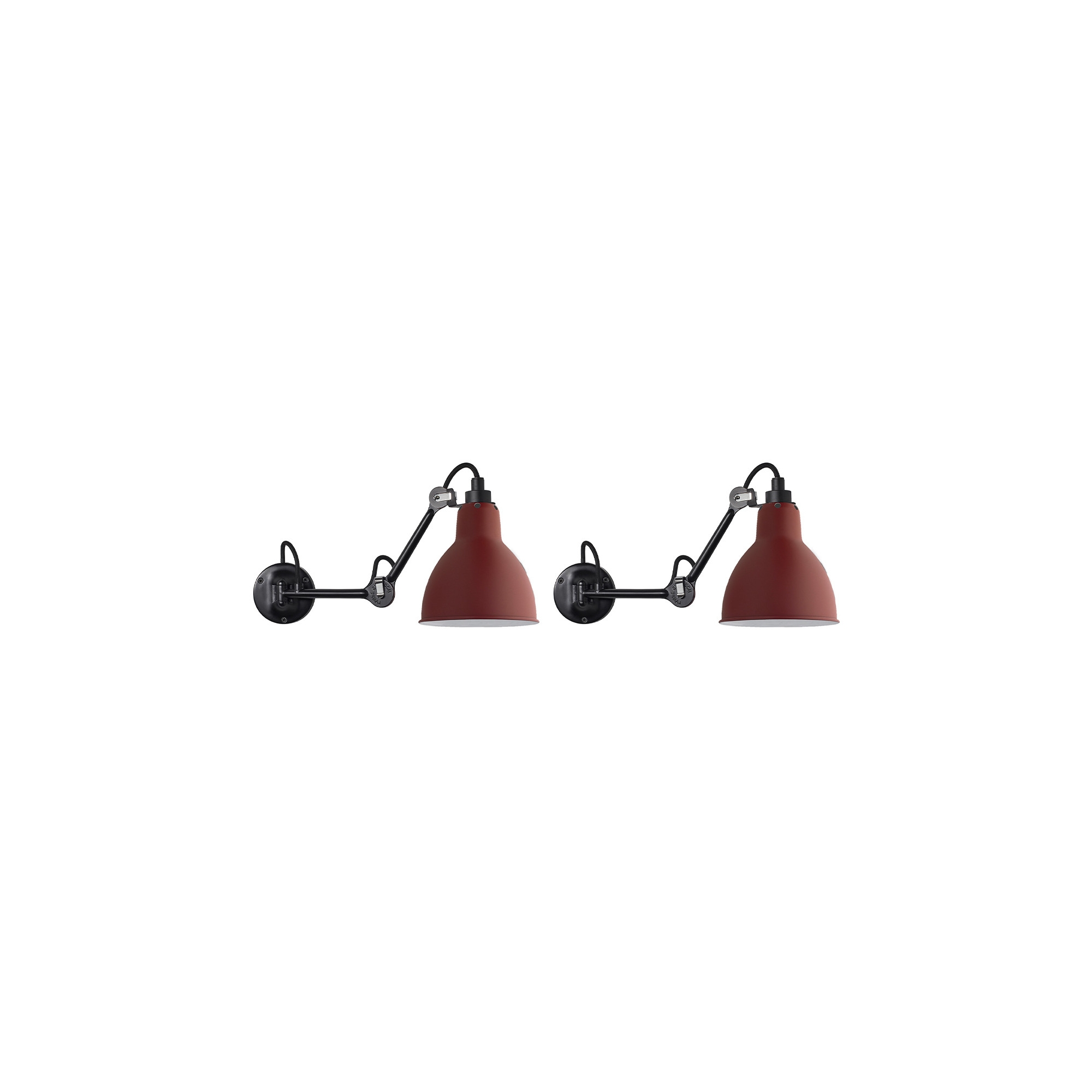 black / round red - Gras 204 - wall lamps Duo Pack - DCW éditions