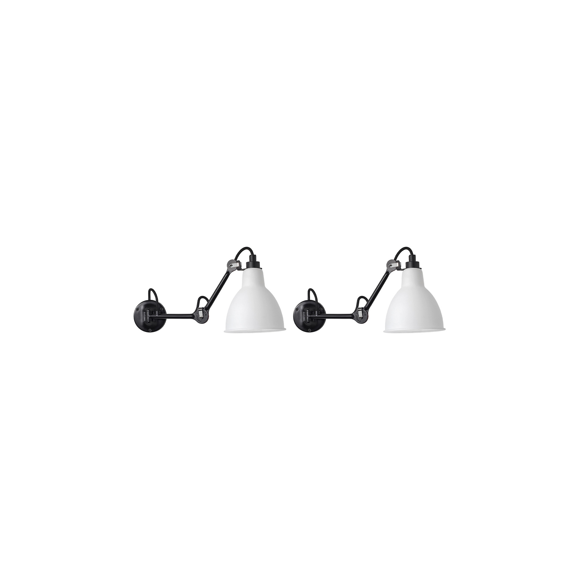 black / round polycarbonate - Gras 204 - wall lamps Duo Pack - DCW éditions