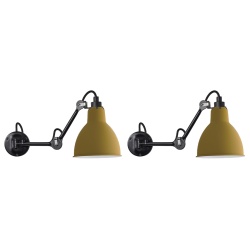 black / round yellow - Gras 204 - wall lamps Duo Pack - DCW éditions