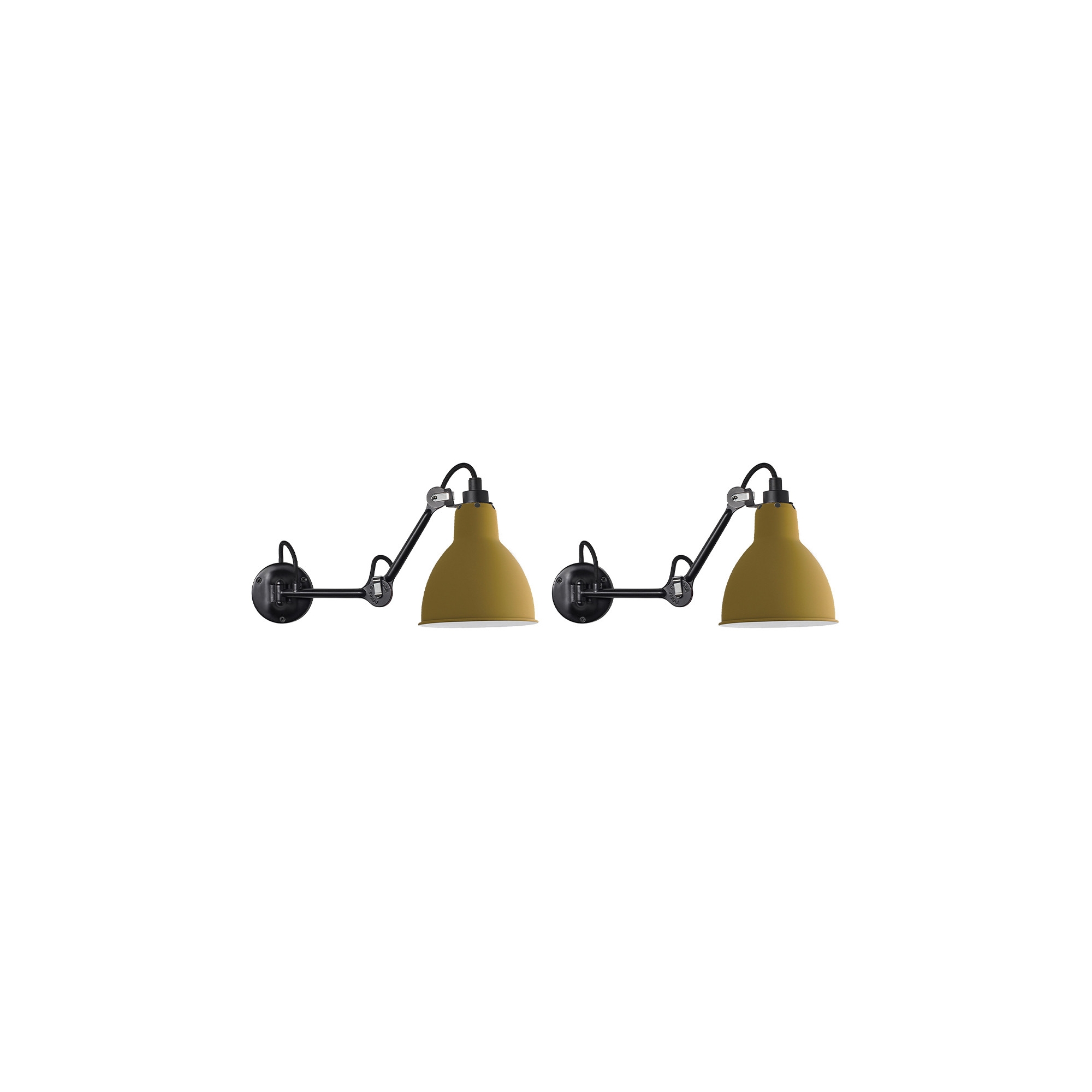 black / round yellow - Gras 204 - wall lamps Duo Pack - DCW éditions