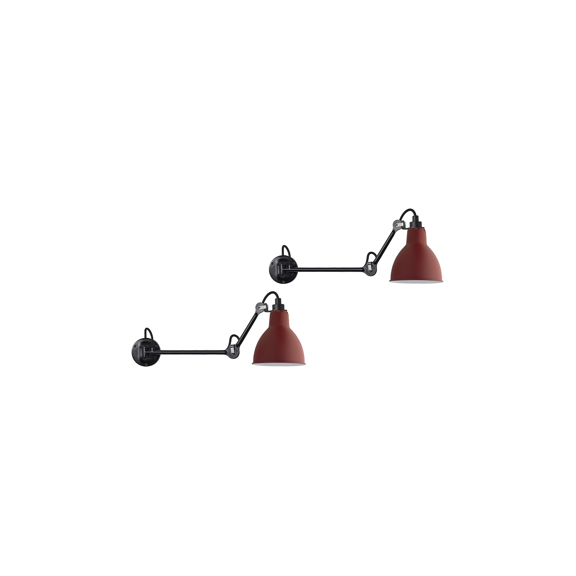 black / round red - Gras 204 L 40 - wall lamps Duo Pack - DCW éditions