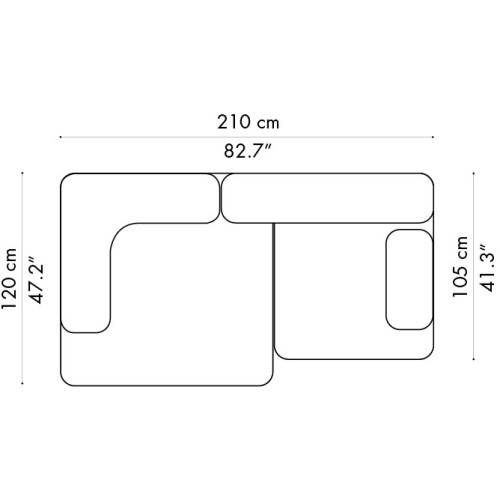 Alphabet Sofa – 2-seater – PL210-1 - Fritz Hansen