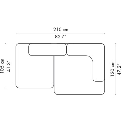 Canapé Alphabet – 2 places – PL210-4 - Fritz Hansen