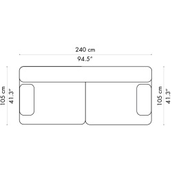 Alphabet Sofa – 2-seater – PL240-1 - Fritz Hansen