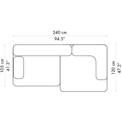 Canapé Alphabet – 2 places – PL240-3 - Fritz Hansen