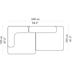 Canapé Alphabet – 2 places – PL240-4 - Fritz Hansen