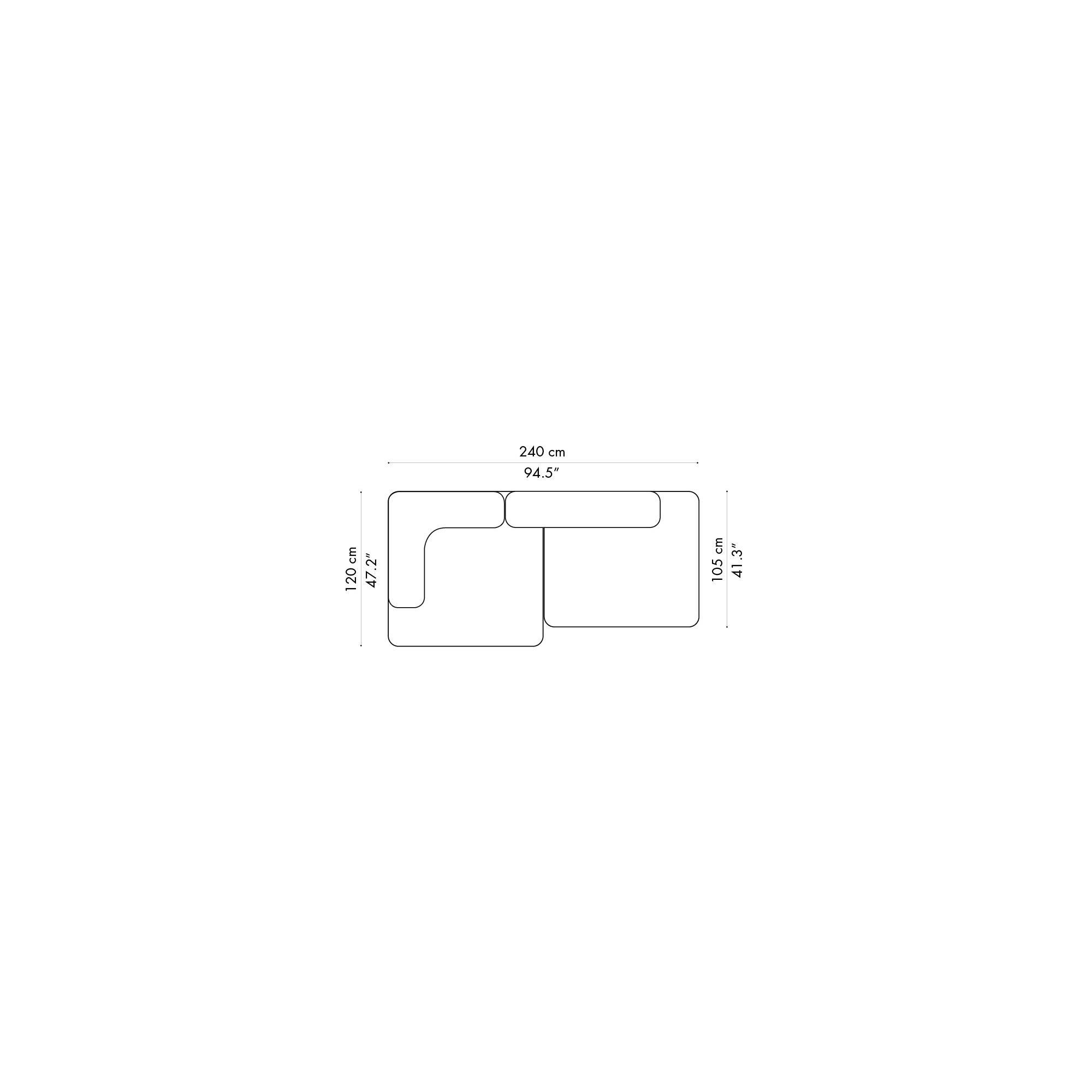 Canapé Alphabet – 2 places – PL240-4 - Fritz Hansen