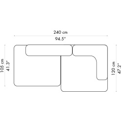 Alphabet Sofa – 2-seater – PL240-5 - Fritz Hansen