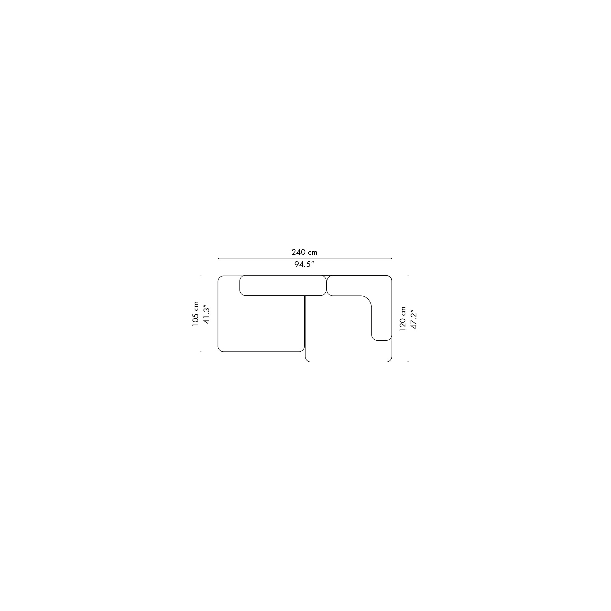 Canapé Alphabet – 2 places – PL240-5 - Fritz Hansen