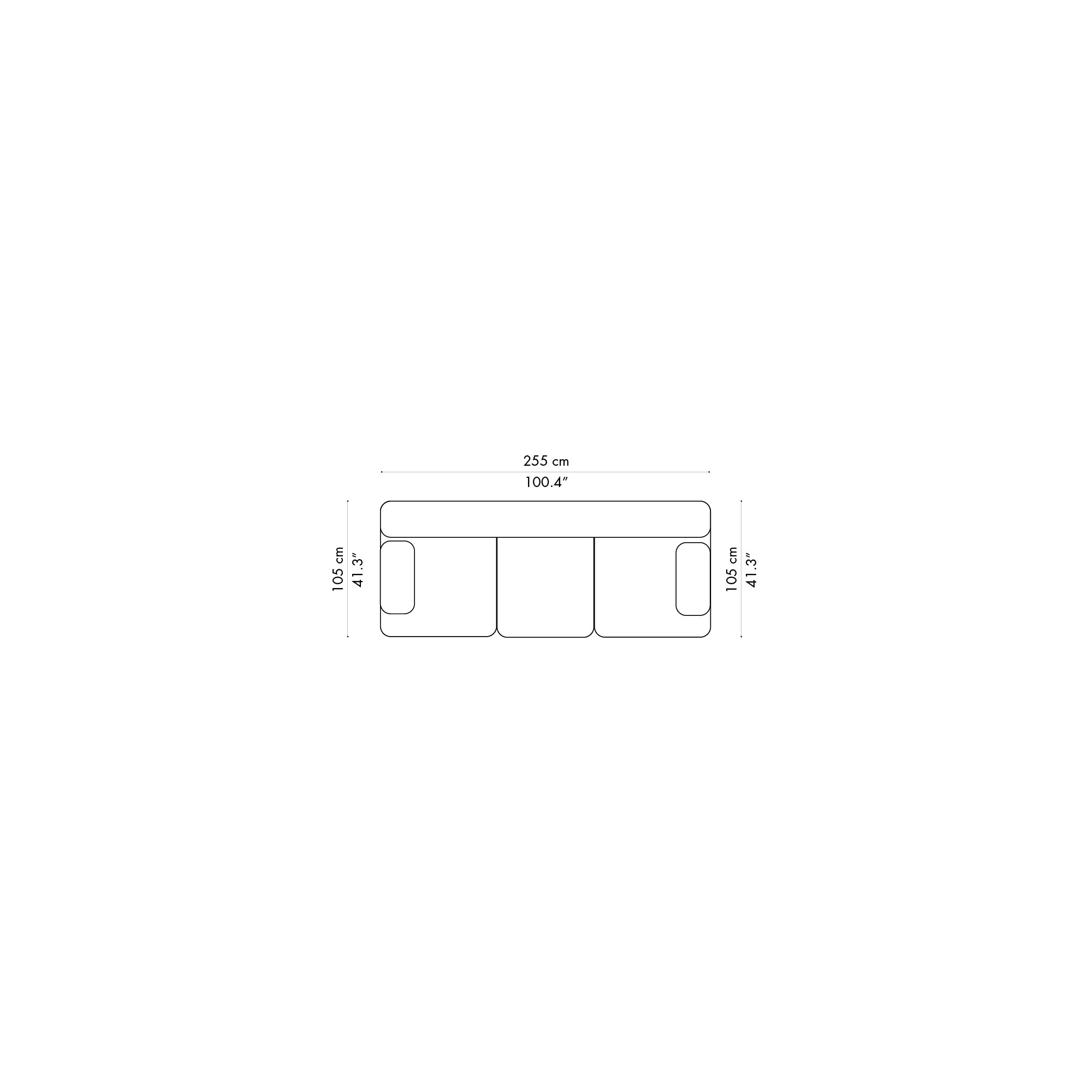 Alphabet Sofa – 3-seater – PL255-1 - Fritz Hansen