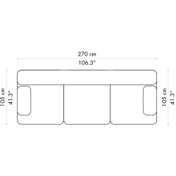 Alphabet Sofa – 3-seater – PL270-1 - Fritz Hansen